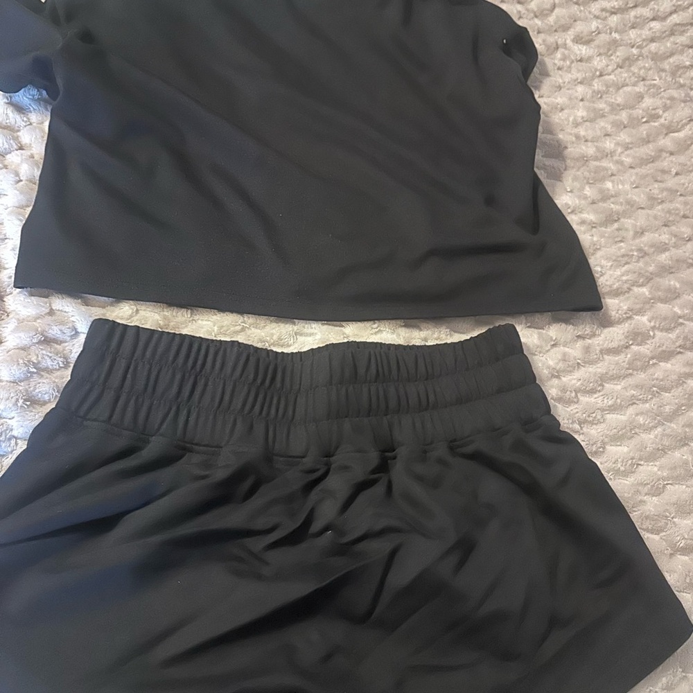 Zenana Outfitters Black Athletic Skort with Elastic Waist
